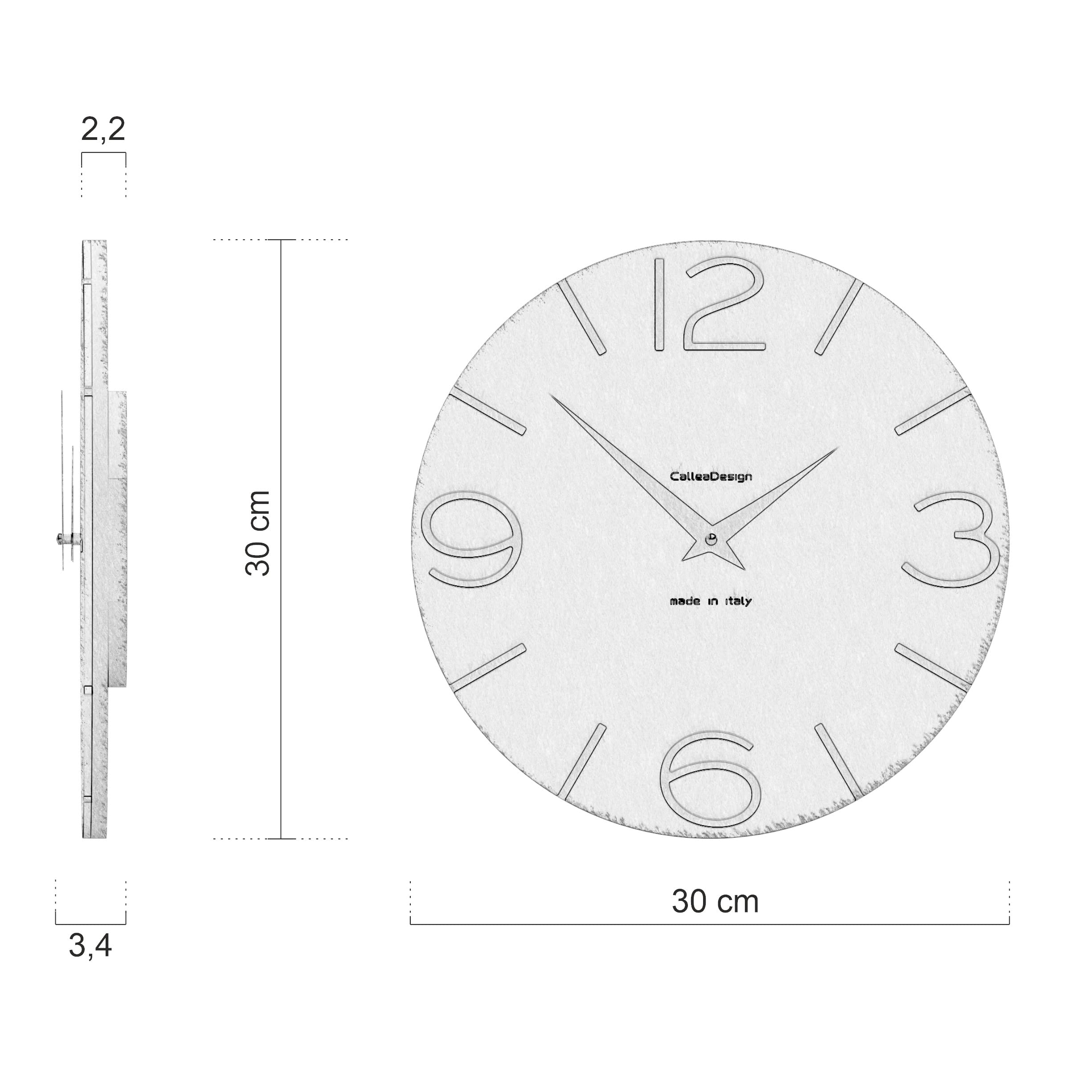 CalleaDesign 11.8 Inch Modern Wall Clock with Smile Face Design - Perfect for Living Room, Bedroom, Office & Home Decor