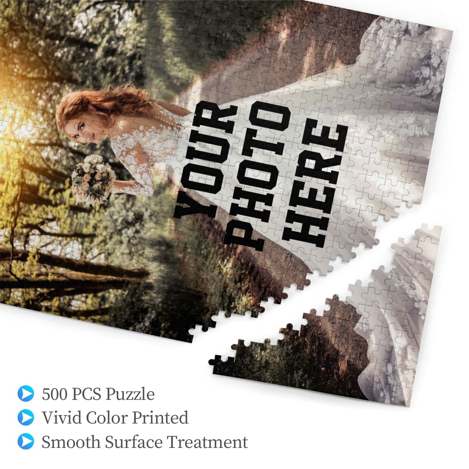 500-Piece Custom Photo Puzzle - Personalized Jigsaw Puzzle with Your Image or Text - 300/500/1000 Pieces - Perfect Gift for Adults & Teens - Great for Family Game Nights, Birthday Presents & Home Decor