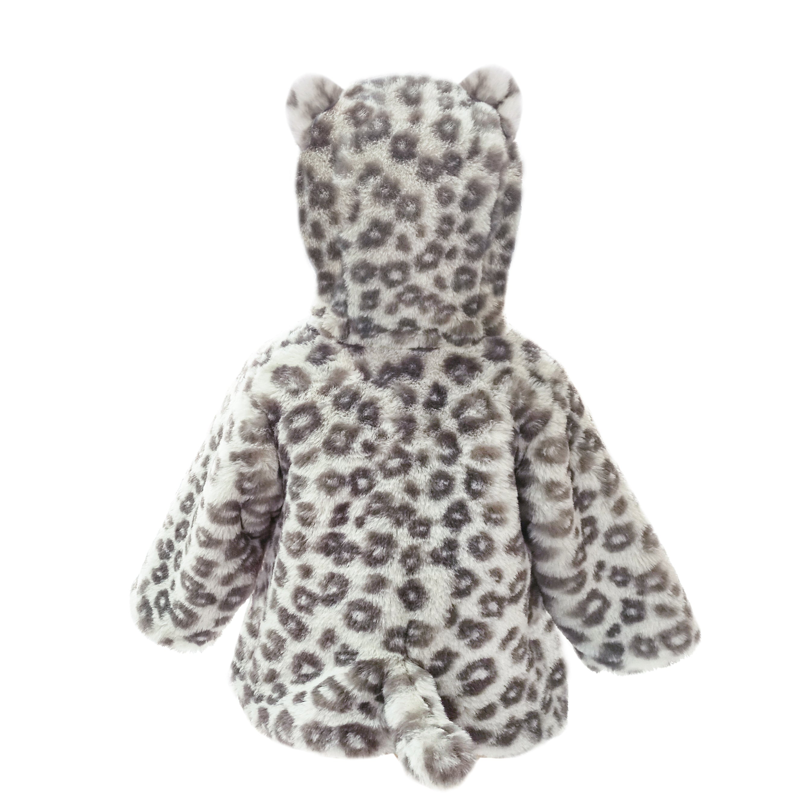 Leopard Print Faux Fur Hooded Baby Coat for Boys & Girls - Soft & Warm Winter Jacket (6-12 Months) - Perfect for Outdoor Playdates & Holiday Photos