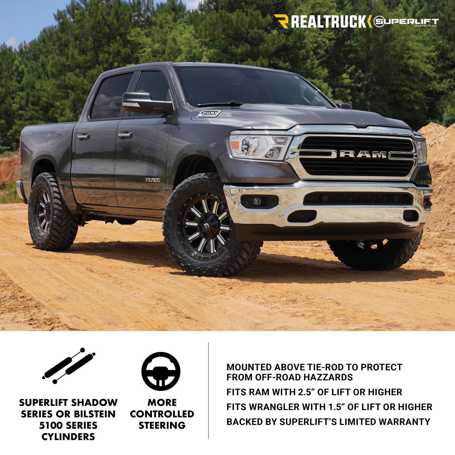 SUPERLIFT SUSPENSION High Clearance Dual Stabilizer Kit for RAM 2500/3500 (2013-2024) | Compatible with Bilstein 5100 Series Shocks | 2.5