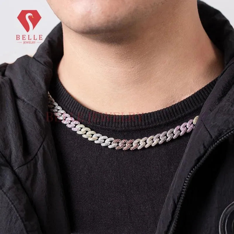 925 Sterling Silver Hip Hop Cuban Chain Bracelet with Lab Diamond & Moissanite | VVS1 Clarity | 18K Gold Plated | Unisex Jewelry for Men & Women | Perfect for Gifts, Parties, and Streetwear Fashion