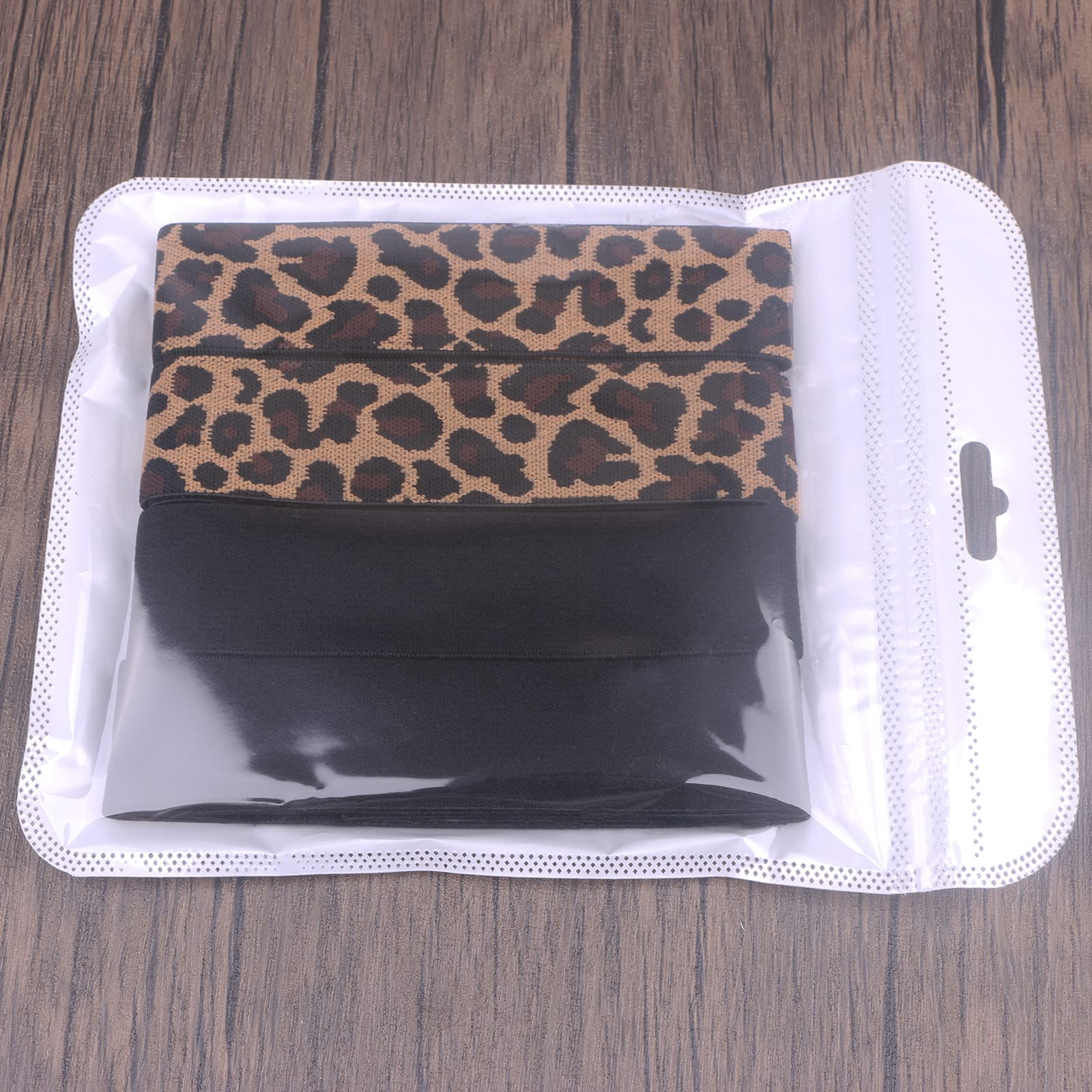 4PCS Adjustable Elastic Wig Bands for Lace Front Wigs - Black & Leopard Edge Laying Bands for Secure Fit | Perfect for Cosplay, Daily Wear & Lace Wig Styling