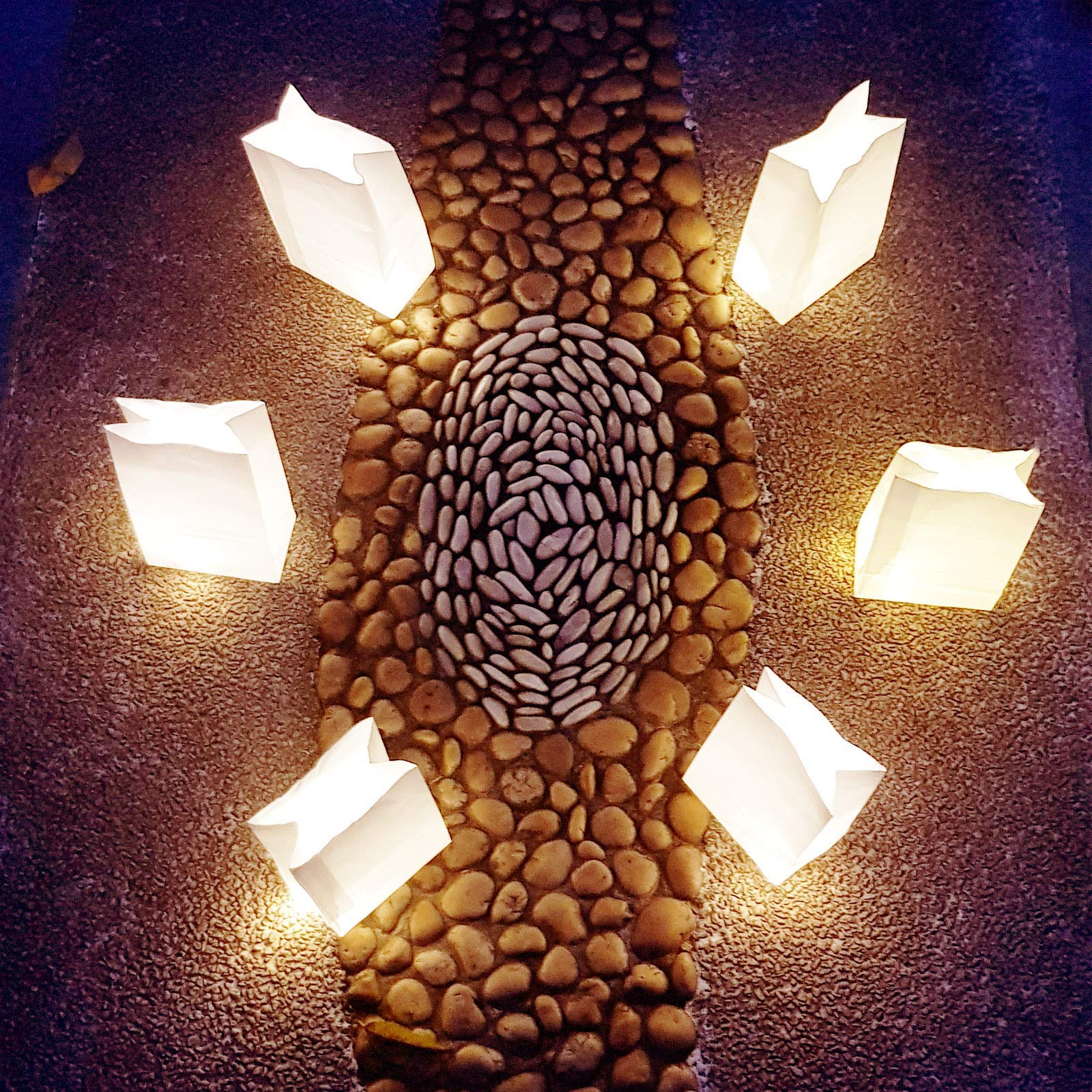 LightsFever 50-Pack LED Luminaria Bags - Warm White Light Up Paper Lanterns for Diwali Decorations, Wedding Decorations, Party Lights & Outdoor Pathway Lighting