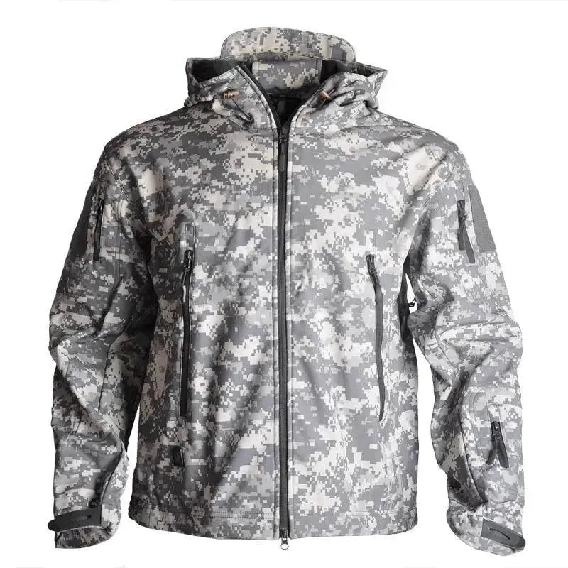 Men's Tactical Waterproof Fleece Jacket - Lightweight Outdoor Windproof Winter Coat for Hiking, Camping & Military Use