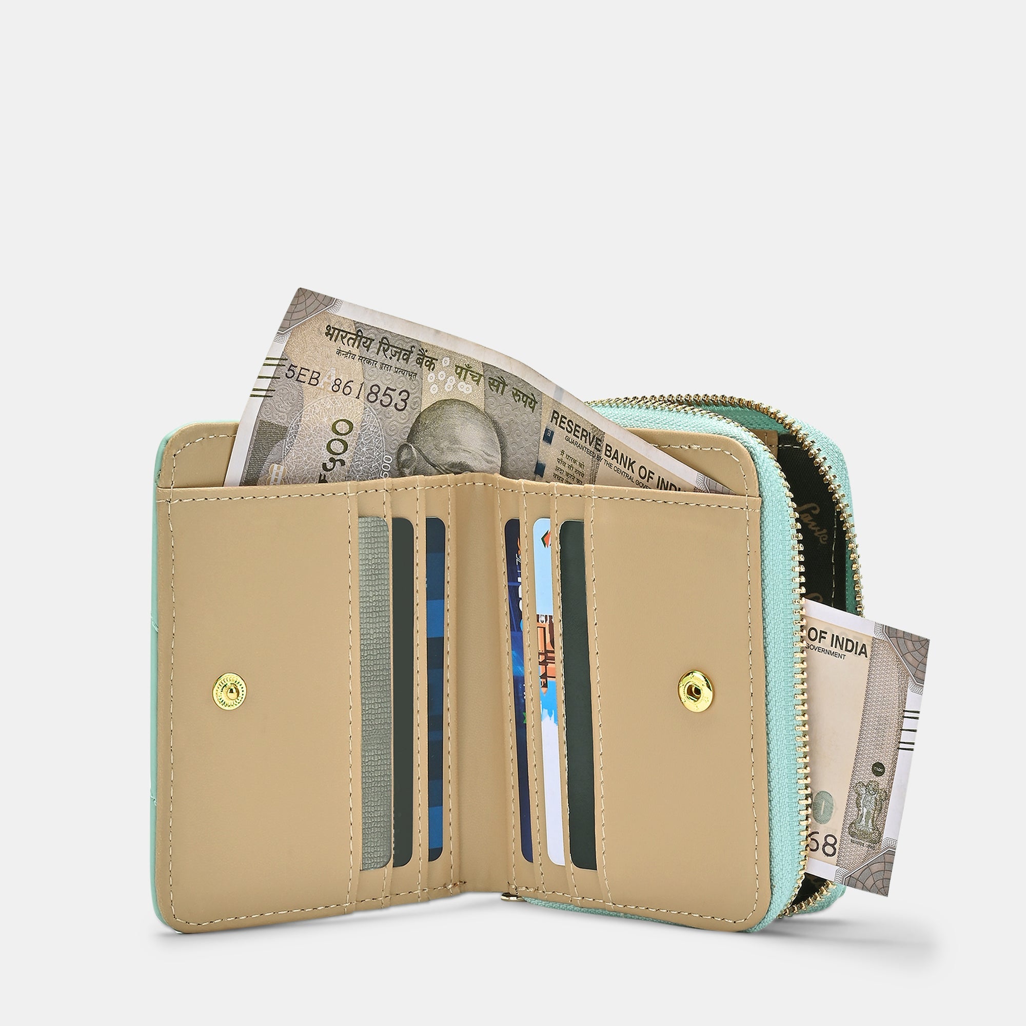 Diagonal Flap25 Small Zip Wallet - Stylish & Compact RFID Blocking Wallet for Men & Women - Perfect for Travel, Shopping & Everyday Use
