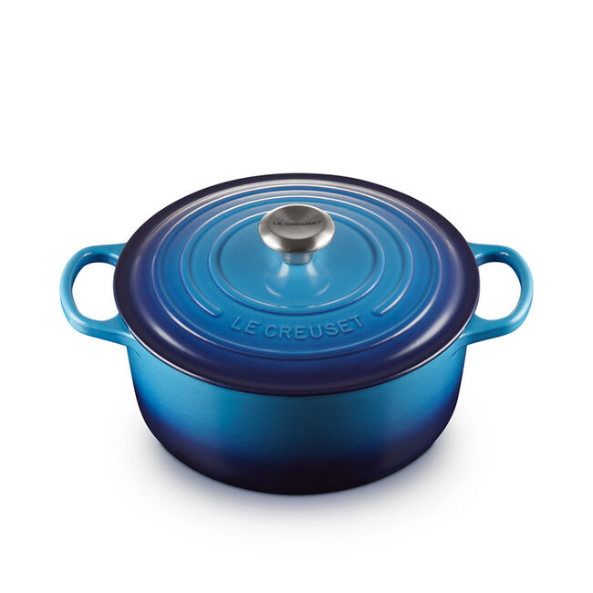 Le Creuset 5.3 Quart Round Dutch Oven - Enameled Cast Iron Casserole Pot with Lid, Blueberry Color - Perfect for Braising, Stewing, Baking & Slow Cooking