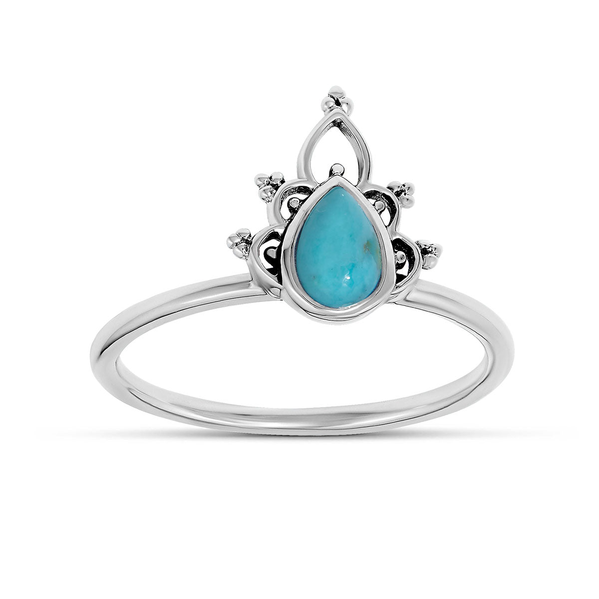 Divine Archway Turquoise Ring for Women - Handmade Sterling Silver Boho Jewelry - Perfect for Weddings, Parties & Everyday Wear