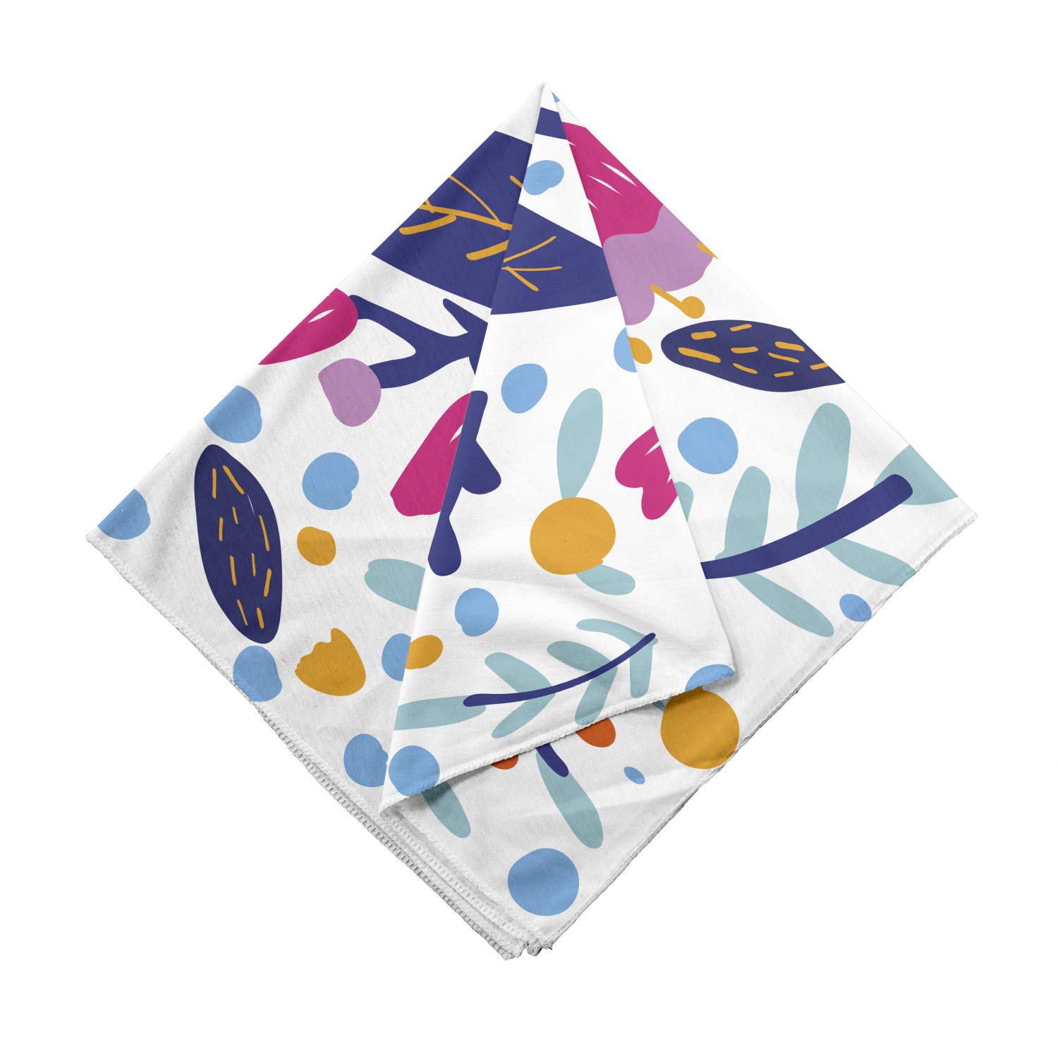 Ambesonne Floral Bandana - Doodle Style Flower Print Unisex Head Scarf & Neck Tie for Women & Men | Perfect for Outdoor Activities, Music Festivals, and Casual Wear