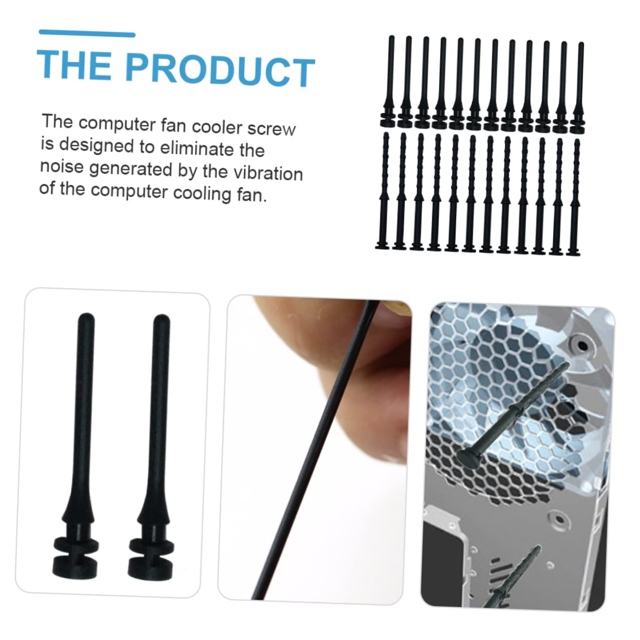 WATIIFUFU 48 Pcs Shock-Absorbing Rubber Screws - Anti-Vibration Computer Case Mounting Hardware for DIY PC Build, Fan Installation & Noise Reduction - Perfect for Gaming Rigs and Workstations