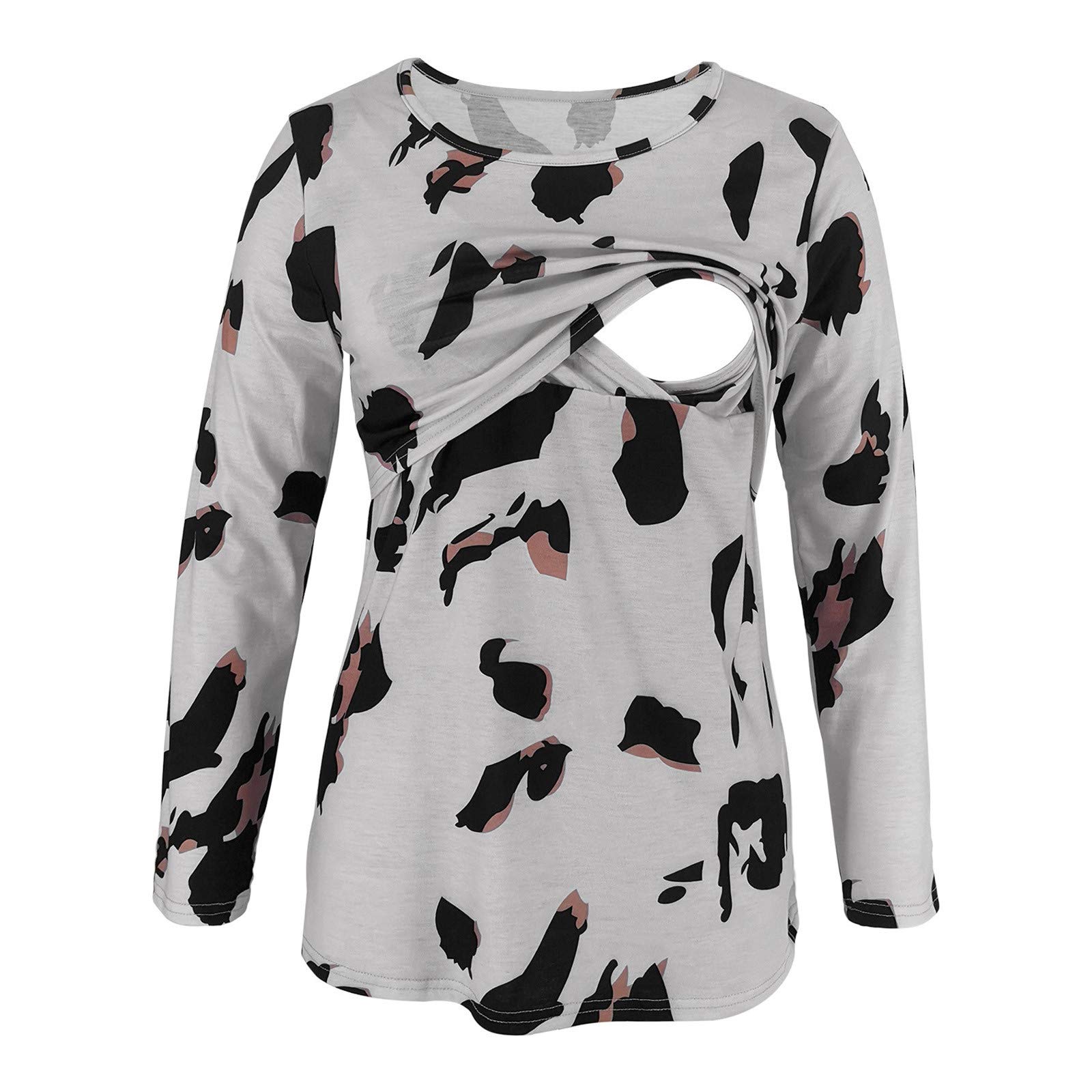 Stylish Leopard Print Maternity Blouse for Women - Comfortable & Fashionable Pregnancy Top for Baby Shower, Nursing & Everyday Wear