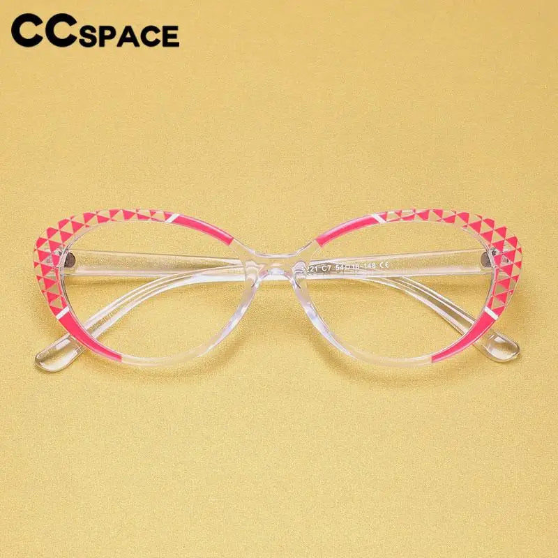 CCspace Women's Full Rim Cat Eye Titanium Reading Glasses - Lightweight & Durable R57128 for Work, Reading & Fashion Accessories