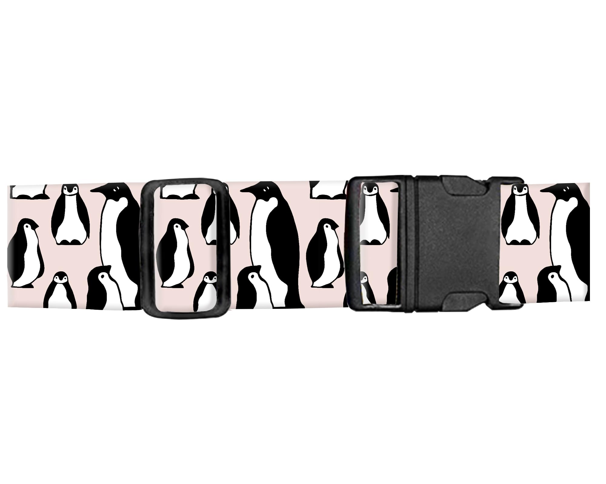 Durable Adjustable Luggage Straps for Suitcases - Wide Travel Belt with Secure Buckle | Cute Penguin Design Suitcase Identifier | Perfect for Air Travel, Cruise Vacations & Business Trips