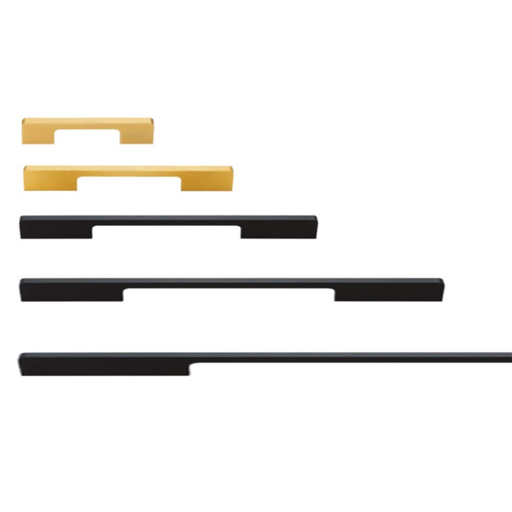 FMOGE 2-Pack Aluminum Alloy Cabinet Handles - Gold & Black Drawer Pulls for Kitchen Cabinets, Dressers & Furniture (128mm, Gold) - Perfect for Home Renovation & DIY Projects