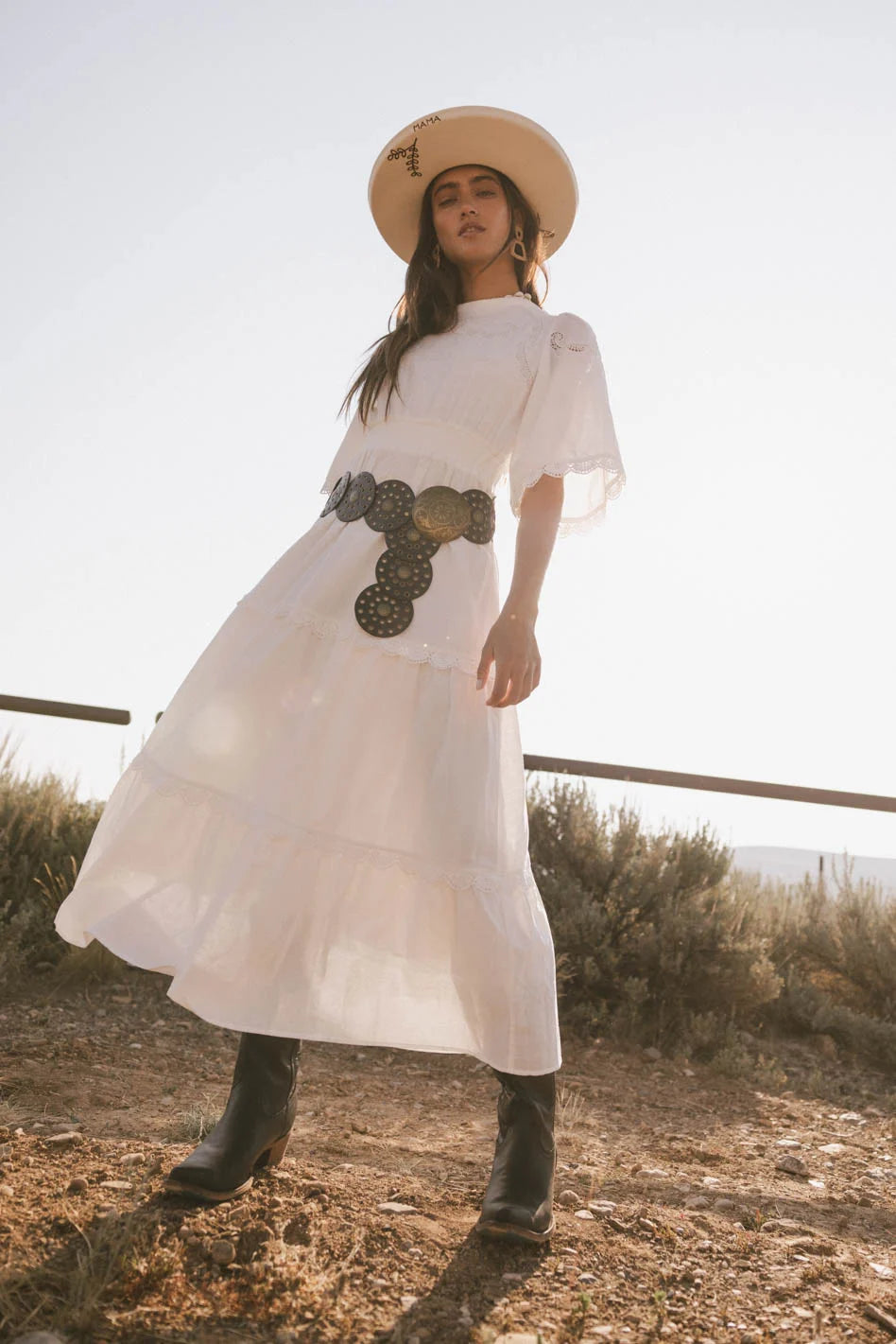 Berenice Eyelet Lace Dress for Women - Elegant Summer Floral Maxi Dress with Short Sleeves - Perfect for Weddings, Parties & Beach Vacations