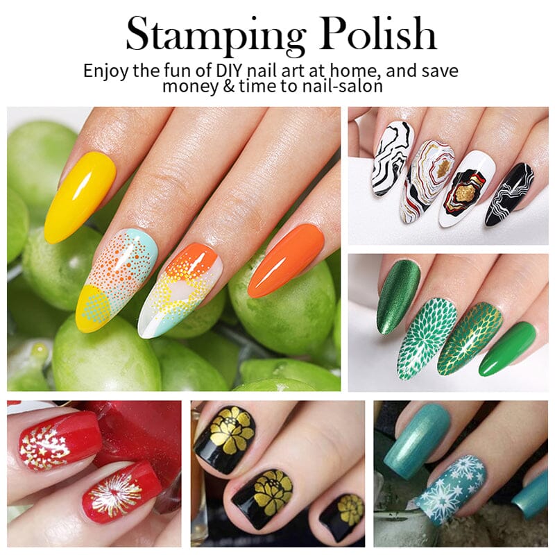 Vibrant Classic Colors Nail Stamping Polish - 10ml Long-Lasting Nail Art Lacquer for DIY Manicures & Professional Salon Use - Perfect for Parties, Weddings, and Special Occasions