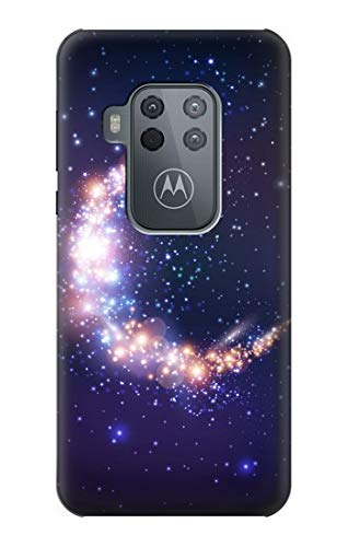 Premium R3324 Crescent Moon Galaxy Phone Case for Motorola Moto One Zoom & Moto One Pro - Protective Cover with Stunning Cosmic Design for Everyday Use & Travel