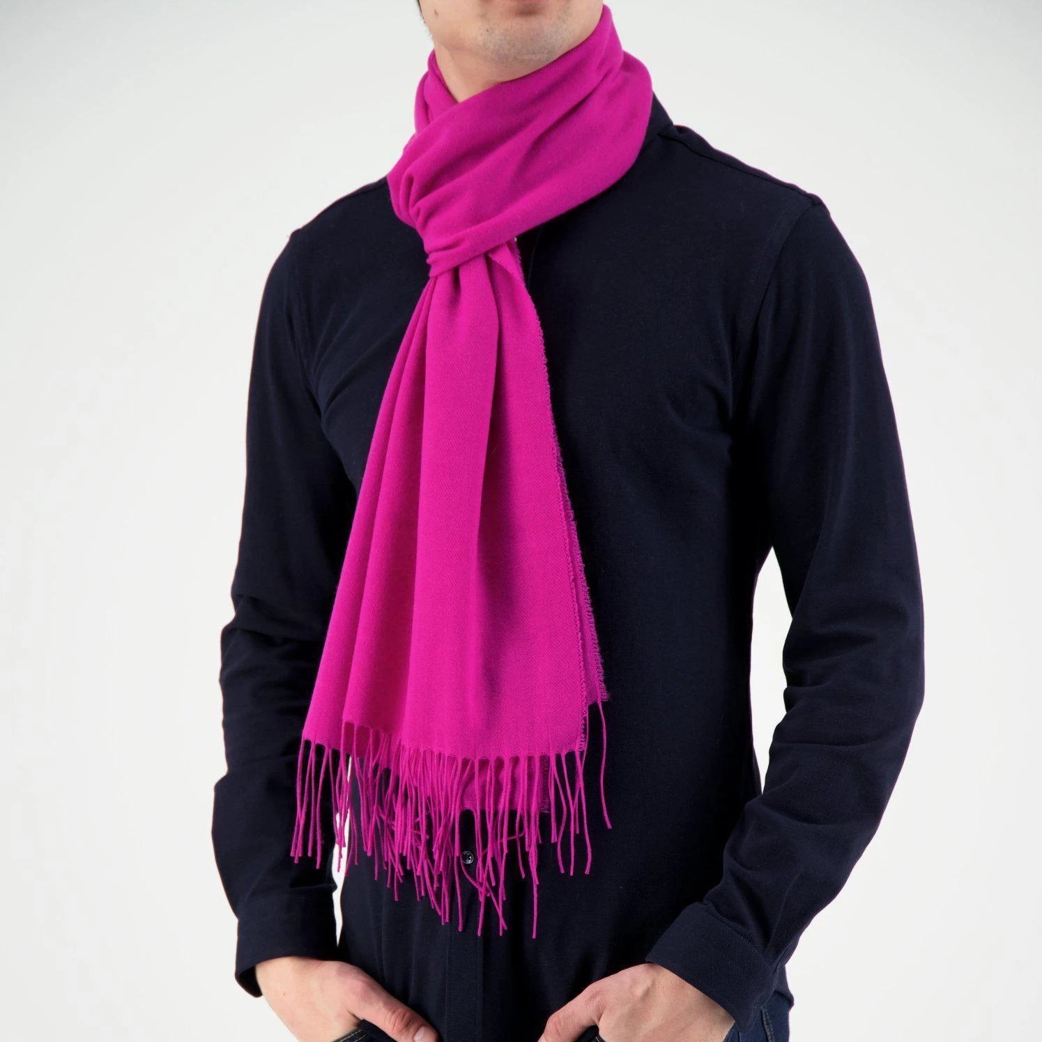 Joshua Ellis Premium Soft Magenta Cashmere Scarf - Warm Winter Fashion Accessory for Women & Men - Perfect for Cold Weather, Outdoor Activities & Gift Giving