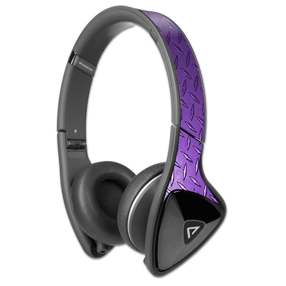 MightySkins Protective Vinyl Skin Decal for Monster DNA Headphones - Purple Diamond Plate Wrap Cover Sticker | Durable Scratch Protection | Perfect for Travel, Gym & Daily Use