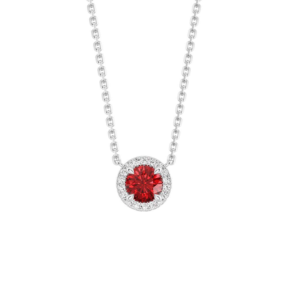Eternal Halo Personalized Birthstone Necklace - Custom Name & Birth Month Jewelry Gift for Women, Mom, Wife | Perfect for Birthday, Anniversary, Mother's Day & Special Occasions