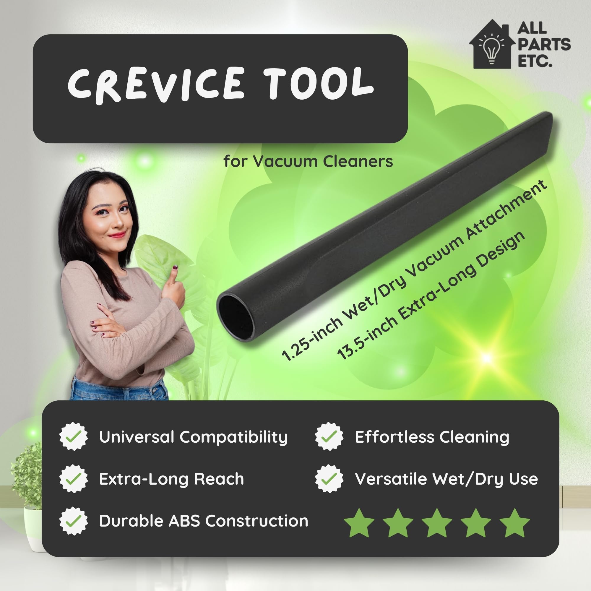 1.25-Inch Wet/Dry Vacuum Crevice Tool - 13.5