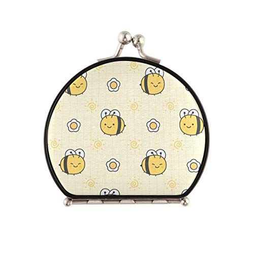 Portable Travel Makeup Mirror with 2x/1x Magnification - Cute Bee Flower Design Compact Mirror for Women, Girls & Teens | Perfect Gift for Mom, Birthday & Travel | Home, Office & Purse Essential