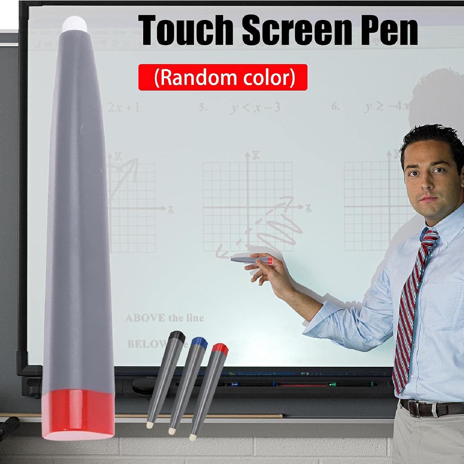 3-Pack Interactive Whiteboard Pens for Smartboards & Digital Screens - Compatible with Pen Tablets, Multimedia Whiteboards - Ideal for Classrooms, Offices & Online Teaching