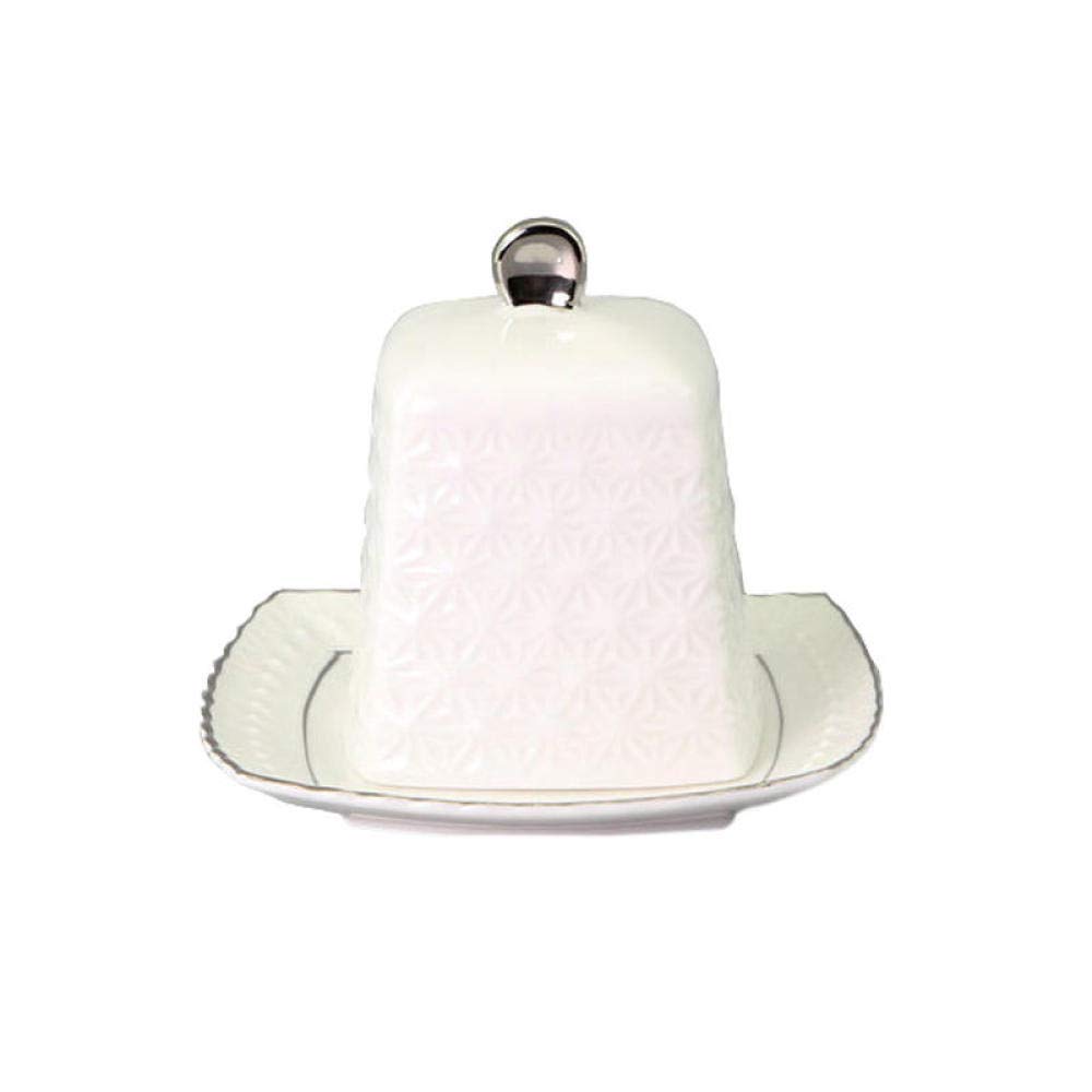 Premium Ceramic Butter Dish & Cheese Box - SHAOHUASC Fry Erving Basket Design for Butter Storage, Cheese Serving | Perfect for Kitchen, Dining Table, and Party Platters