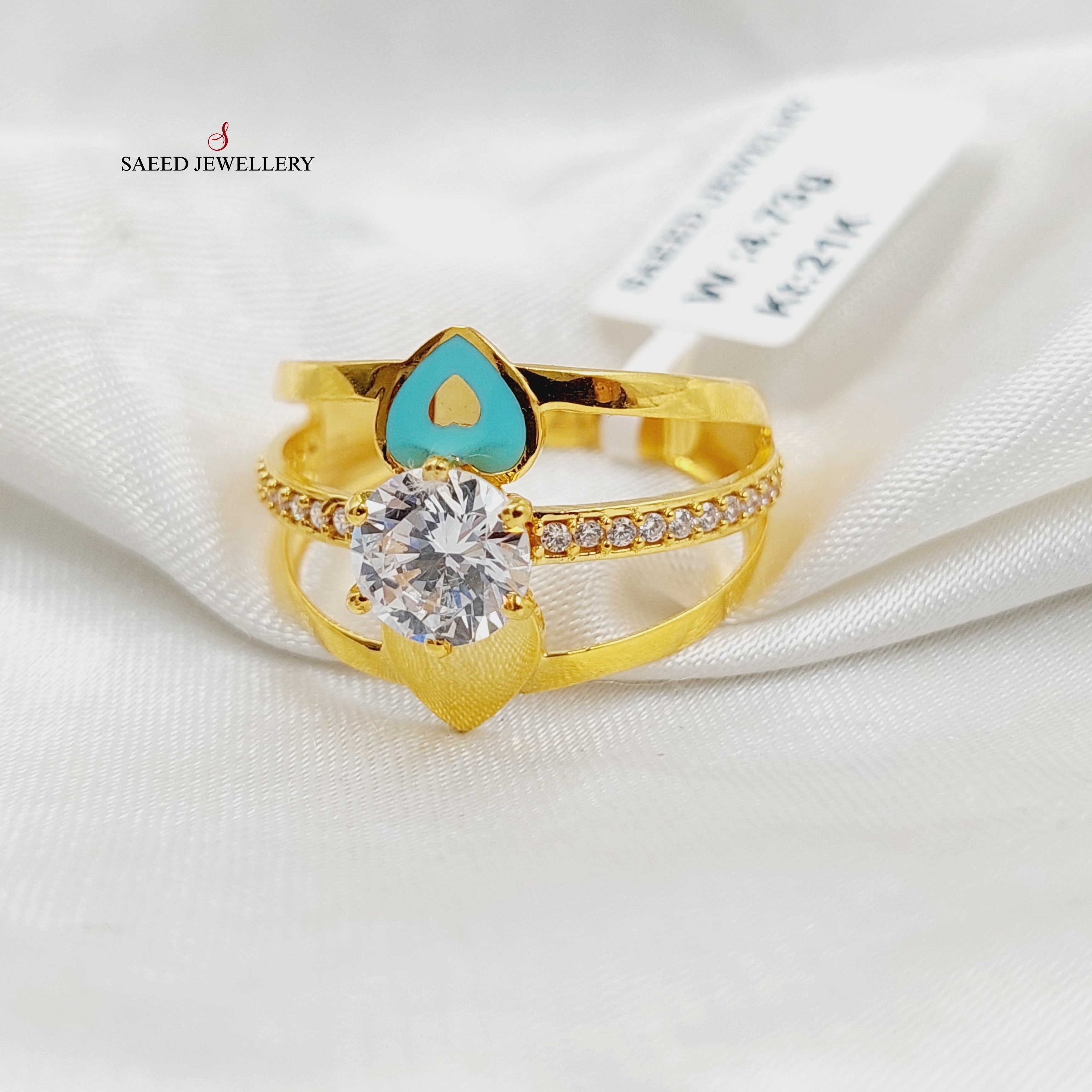 Exquisite Enamel & Zircon Studded Turkish Ring - Handcrafted Silver Jewelry for Women - Perfect for Weddings, Parties & Special Occasions