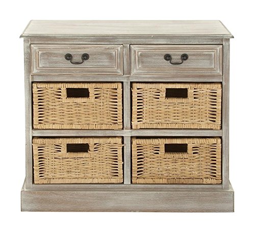 Deco 79 Wooden Storage Organizer with 4 Baskets and 2 Drawers - 30
