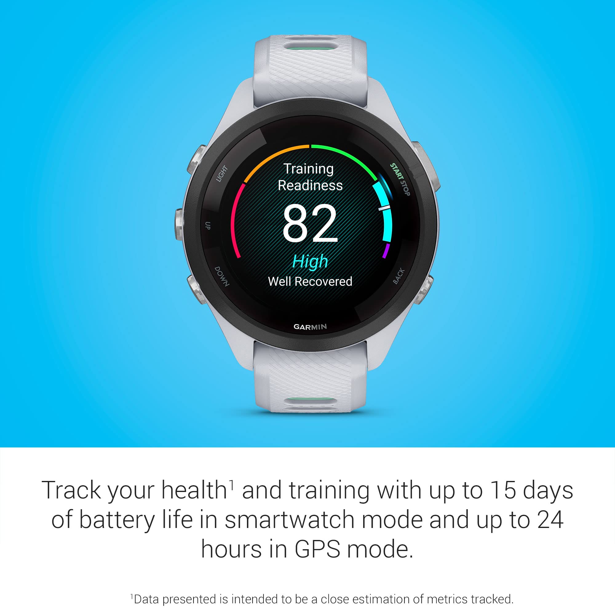 Garmin Forerunner 265S Advanced Multisport GPS Smartwatch with Touchscreen, Heart Rate Monitor & 15-Day Battery - Whitestone (Includes Signature Charging Bundle) | Perfect for Running, Cycling, Swimming & Daily Fitness Tracking
