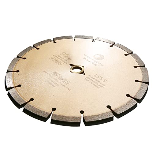 9 Inch Diamond Saw Blade for Concrete, Granite, Marble - Dry or Wet Cutting, Hot Pressed for Durability - Ideal for Masonry, Retaining Walls & Stone Work (Perfect for Construction & DIY Projects)