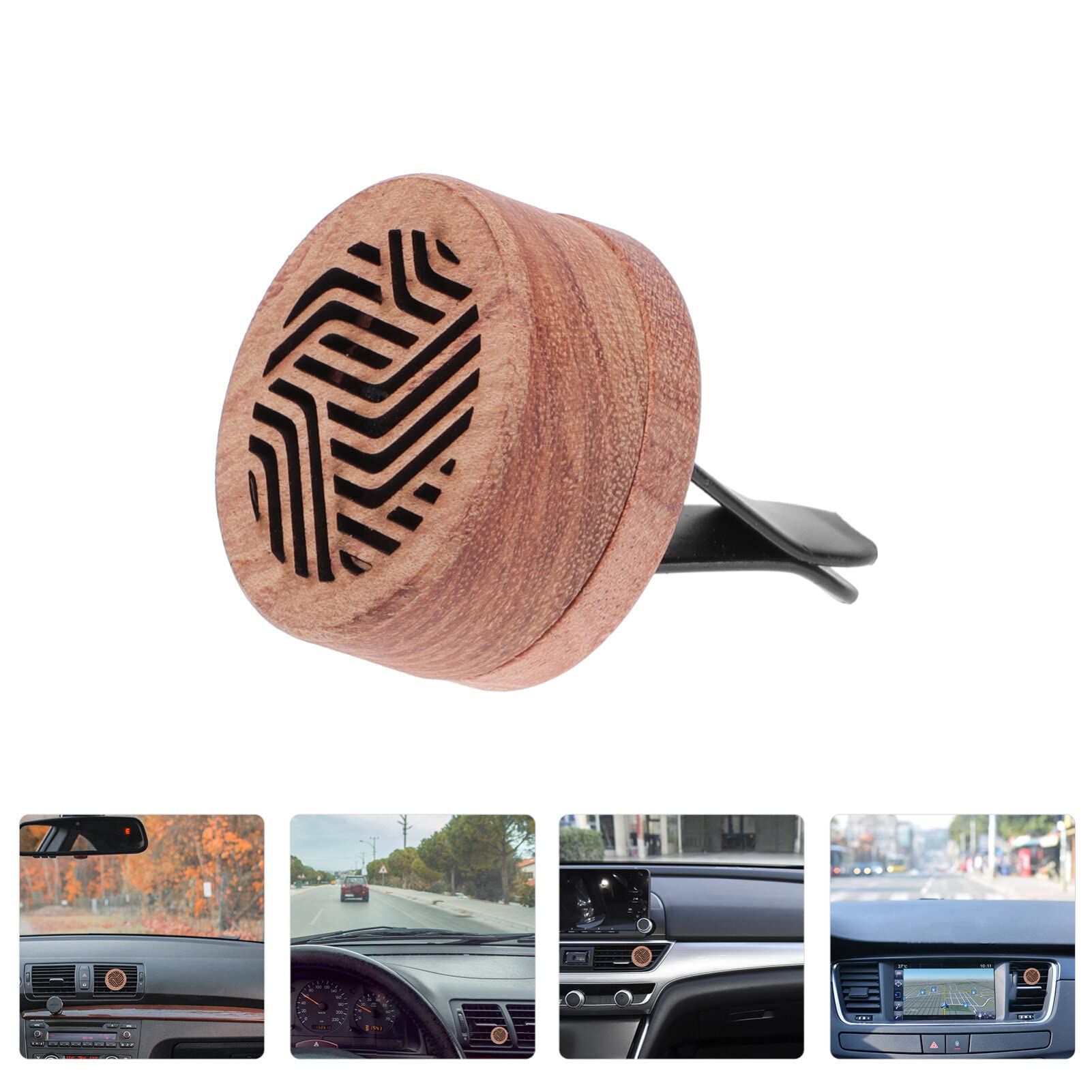 Portable Wood Car Essential Oil Diffuser - Mini Vent Clip Aromatherapy Diffuser for Cars | Perfect for Relaxation & Stress Relief During Commutes