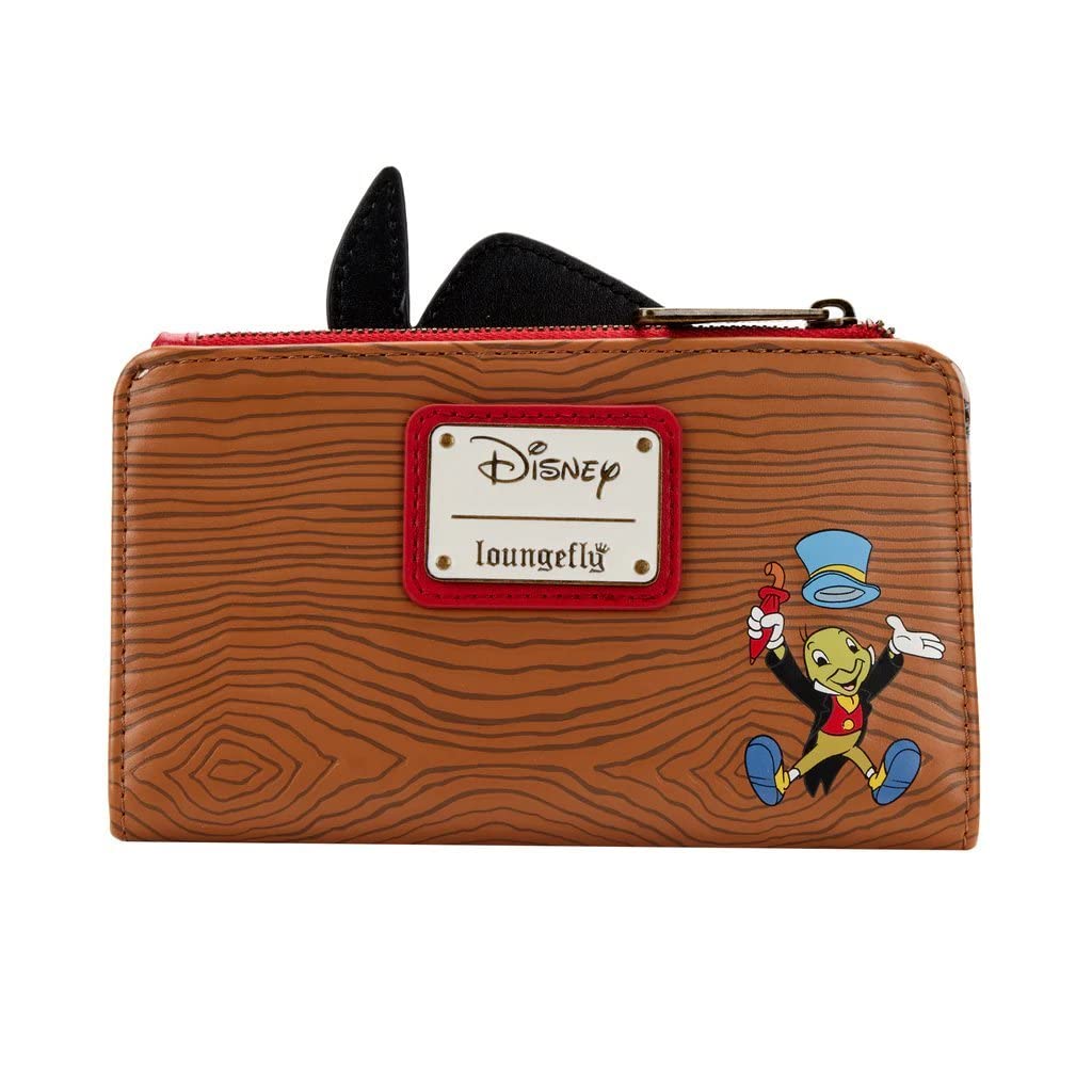 Loungefly Disney Pinocchio Peeking Faux Leather Flap Wallet - Cute Character Wallet for Disney Fans, Perfect for Theme Parks, Collectors & Everyday Use