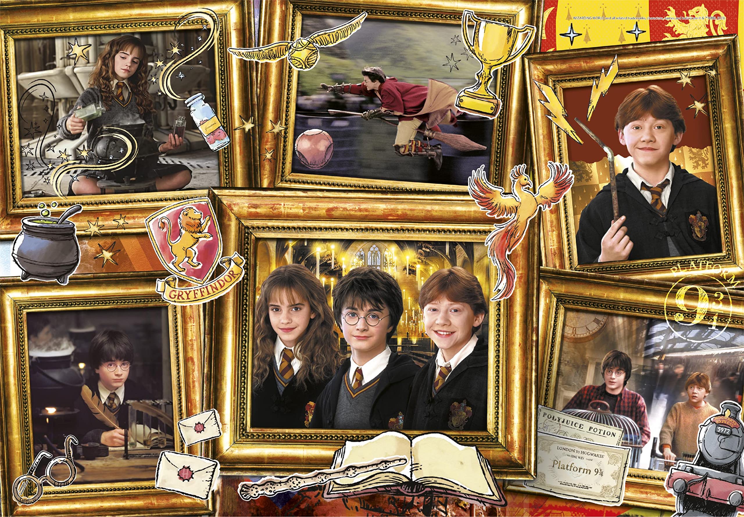 Clementoni Supercolor Puzzle - Harry Potter 180 Piece Puzzle for Kids Age 7, Cartoon Puzzle Made in Italy - Perfect for Family Game Night and Birthday Gifts