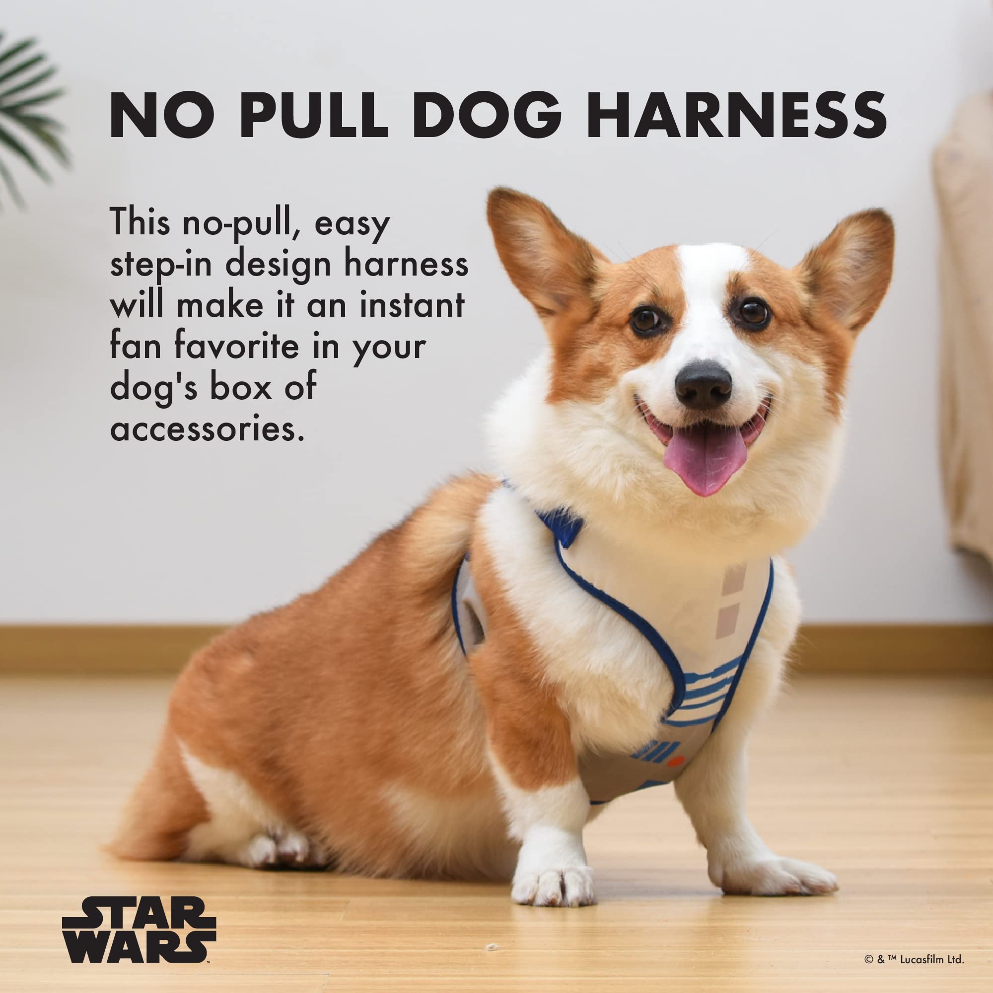 Star Wars R2D2 Dog Harness for Small Dogs - No Pull Step-in Pet Vest with D-Ring | Lightweight Breathable Cosplay Costume for Star Wars Fans | Perfect for Halloween, Comic Con & Daily Walks