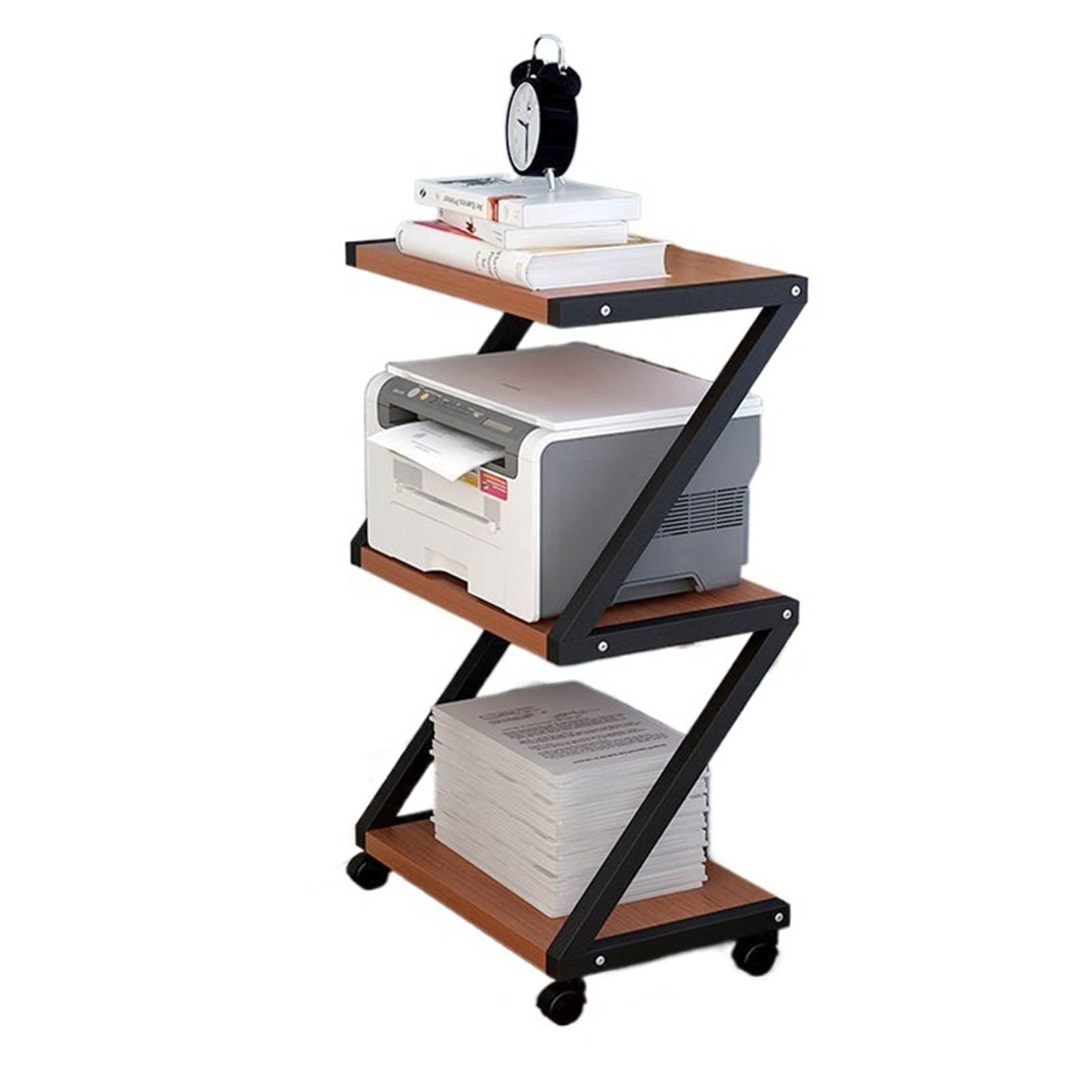 3-Tier Printer Stand with Anti-Skid Pads - Heavy Duty Steel Printer Shelf Organizer for Desk, Office, Home - Perfect for Printer Storage, File Organization & Workspace Optimization