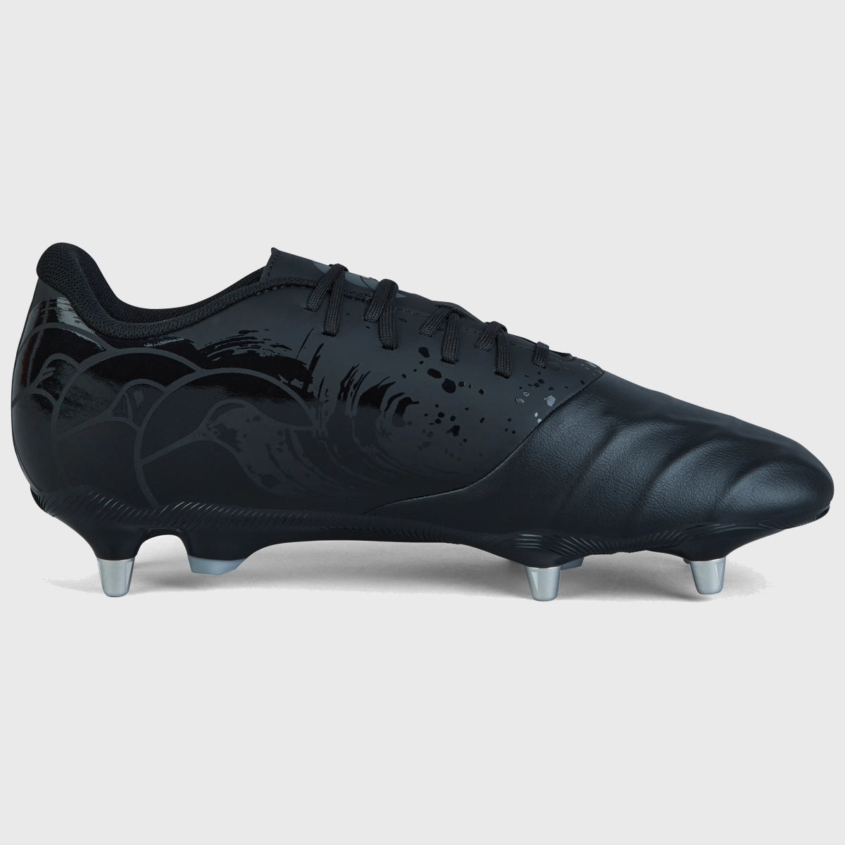 Canterbury Phoenix Genesis Team SG Rugby Boots for Men - Black/Silver - Durable Cleats for Rugby Matches & Training