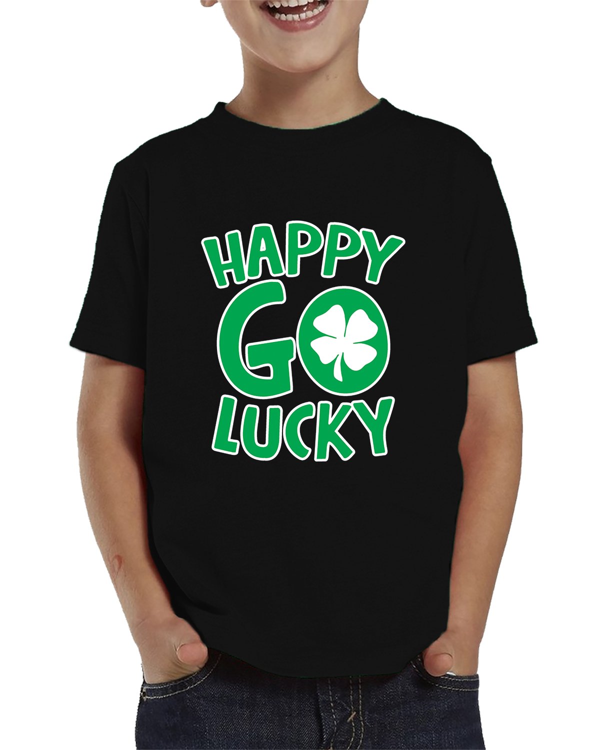 SpiritForged Apparel Happy Go Lucky Toddler T-Shirt - Cute Graphic Tee for Boys & Girls - Soft Cotton Kids Shirt for Playdates, Birthdays & Everyday Fun