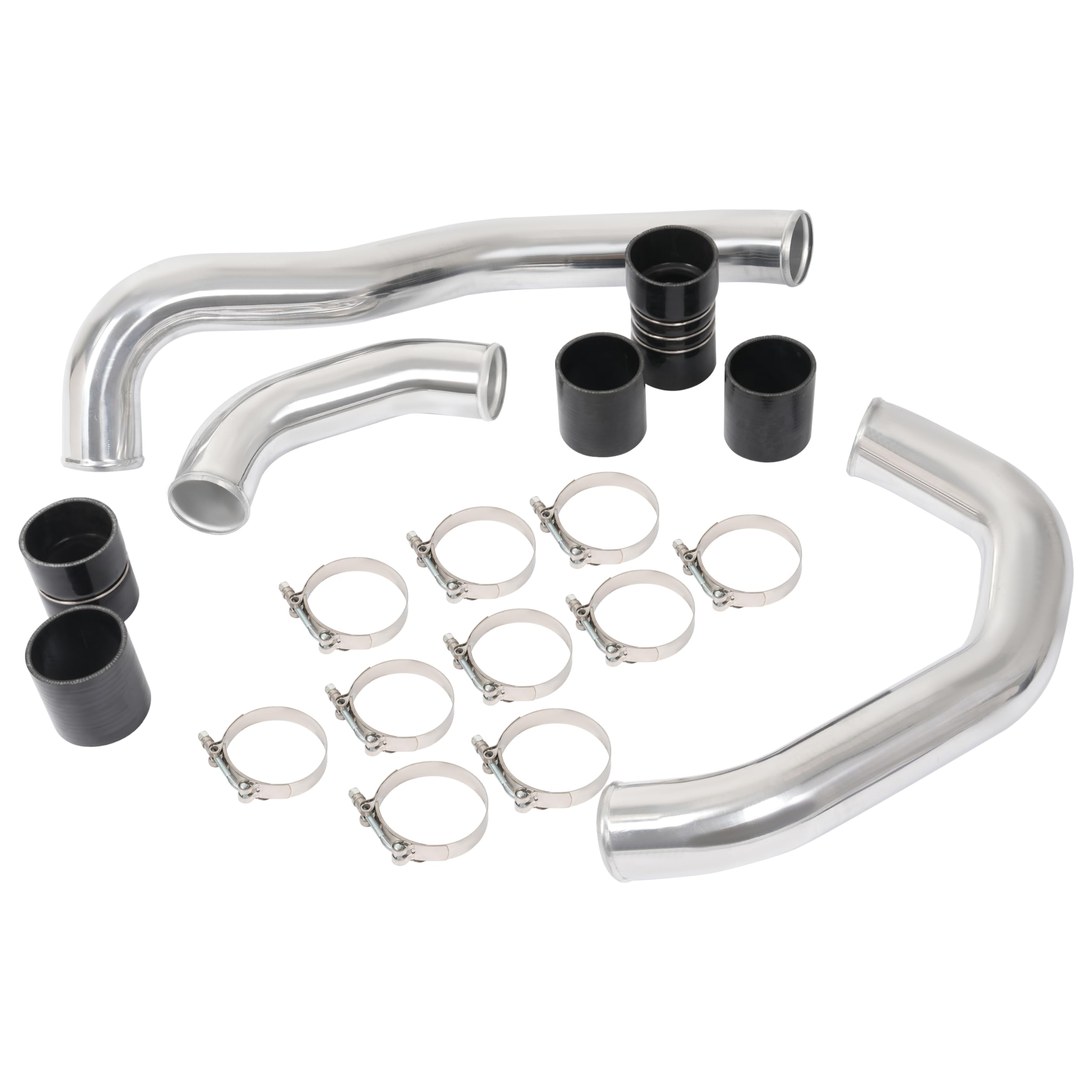 KUAFU Aluminum Intercooler Pipe Kit for 2008-2010 Ford F-250/F-350 6.4L Powerstroke Diesel - Hot & Cold Side Upgrade - Improves Turbo Performance & Engine Cooling for Heavy Duty Trucks