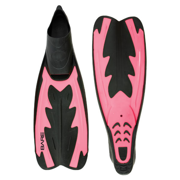 Bare Fastback Full Foot Fins for Snorkeling, Scuba Diving & Swimming - Comfortable & Lightweight Water Sports Gear