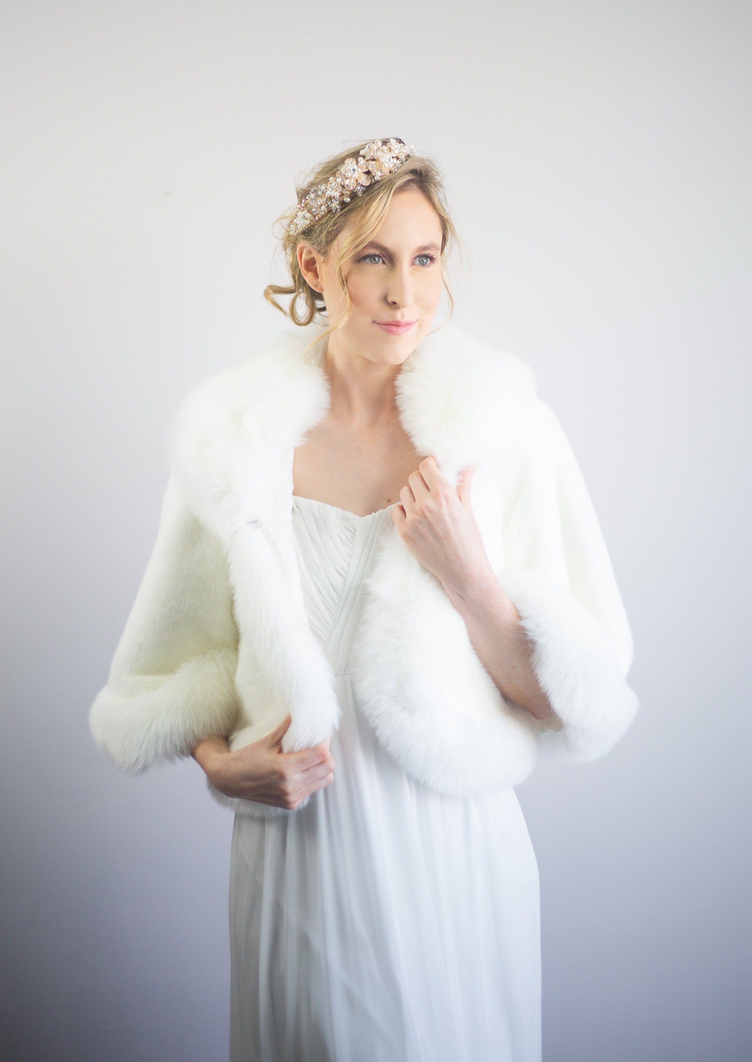 Chloe White Faux Fur Jacket for Women - Ivory Winter Coat with Hood, Warm & Stylish Outerwear - Perfect for Winter Fashion, Parties, and Cold Weather Outings