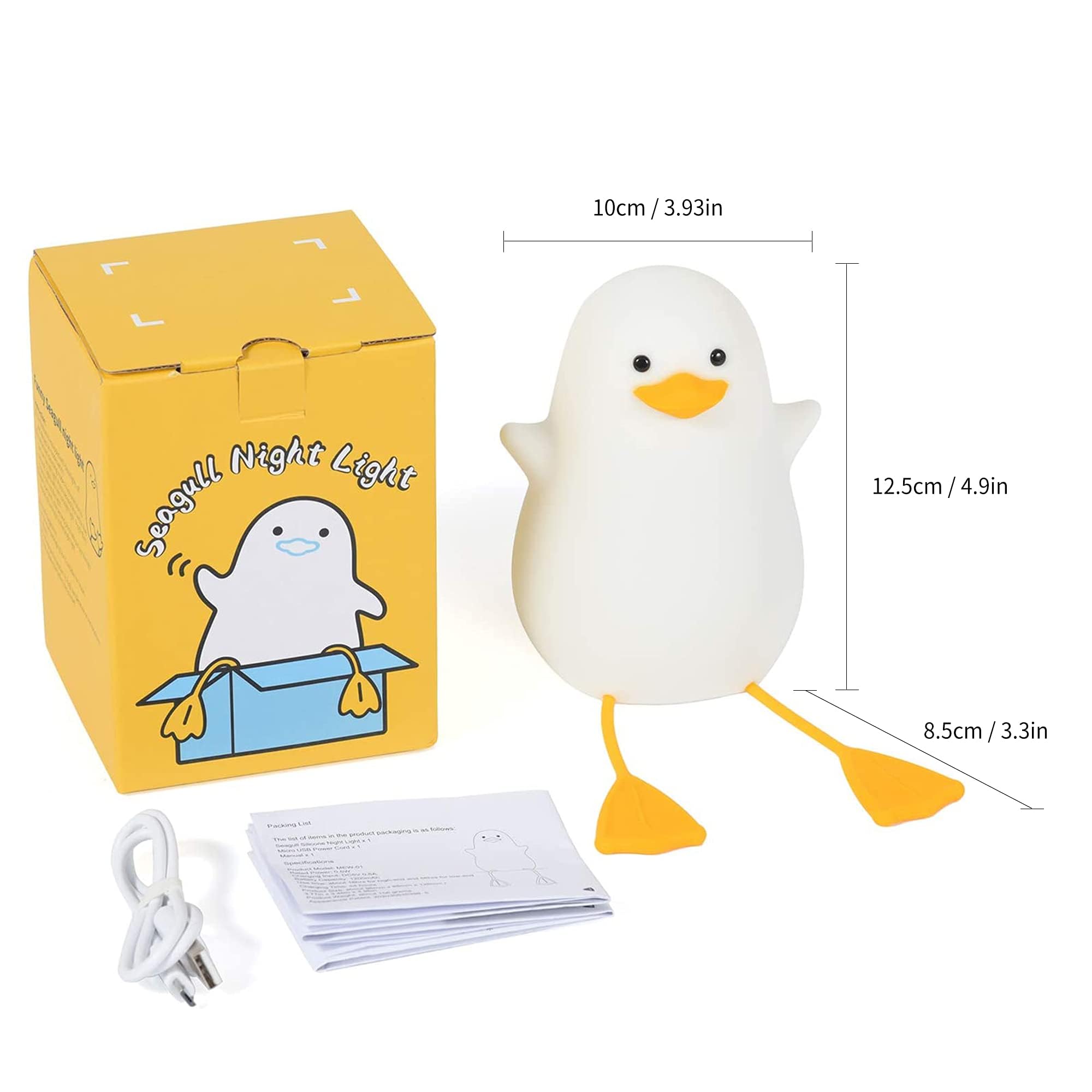 Soft Silicone LED Touch Night Light for Kids - USB Rechargeable Nursery Lamp with Timer & Dimmable Warm White Light | Perfect for Bedside, Baby Feeding, Bedroom Decor & Birthday Gifts for Toddlers, Children & Women