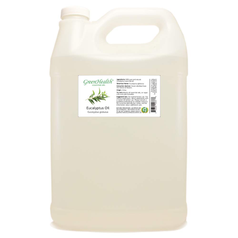 1 Gallon 100% Pure Eucalyptus Essential Oil - Undiluted, Therapeutic Grade for Aromatherapy, Massage & Home Cleaning - GreenHealth Brand