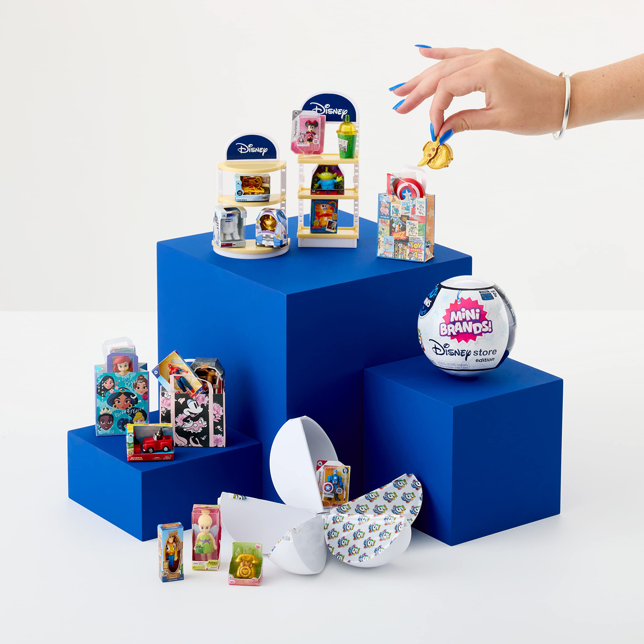 Disney Mini Brands Collectible Toys by ZURU - 2 Pack Mystery Capsules with 5 Surprise Toys Each - Disney Store Edition for Kids, Teens & Adults | Great Stocking Stuffers & Gift Ideas for Birthday, Christmas & Party Favors (Amazon Exclusive)