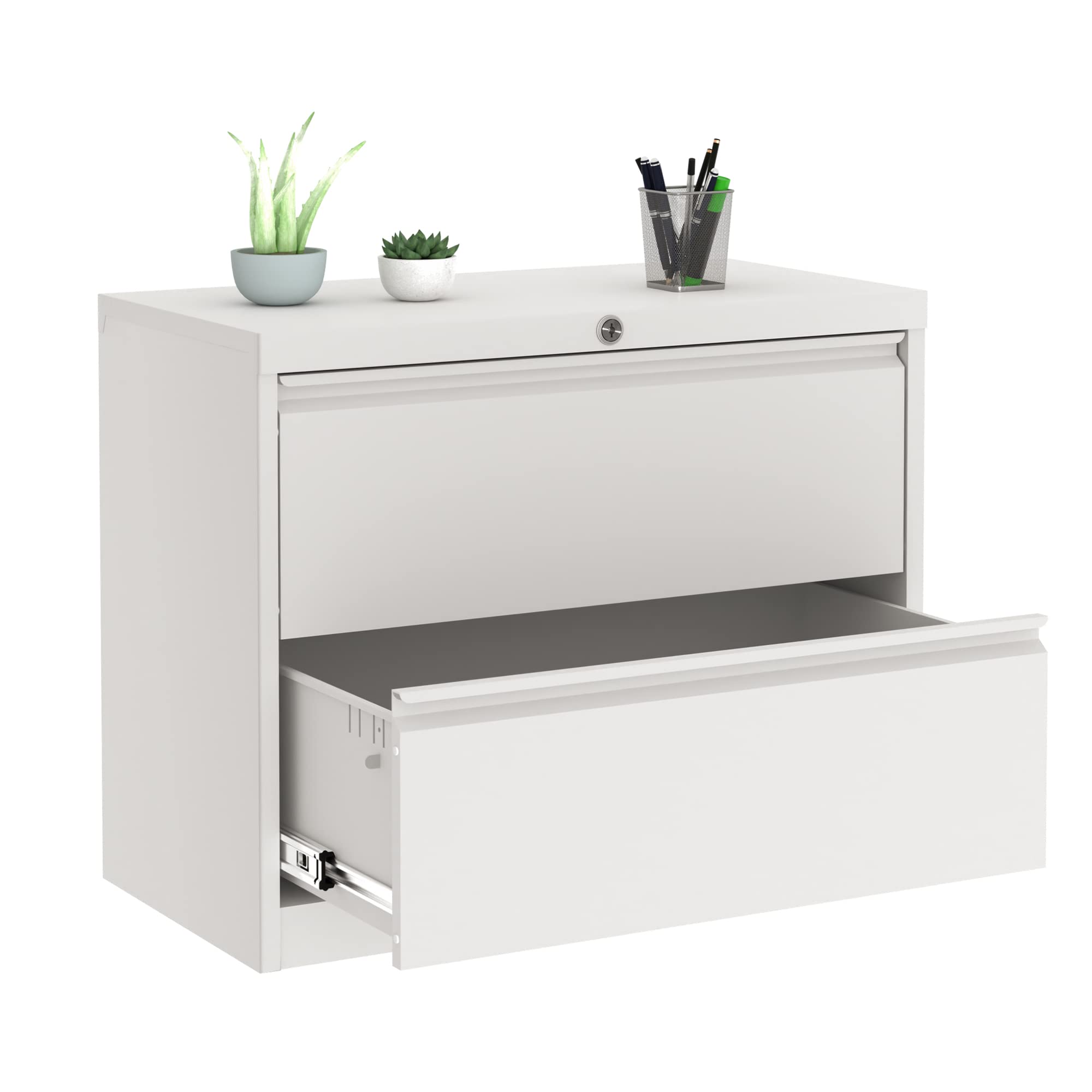 GangMei 2-Drawer Lockable Lateral File Cabinet - 35.43