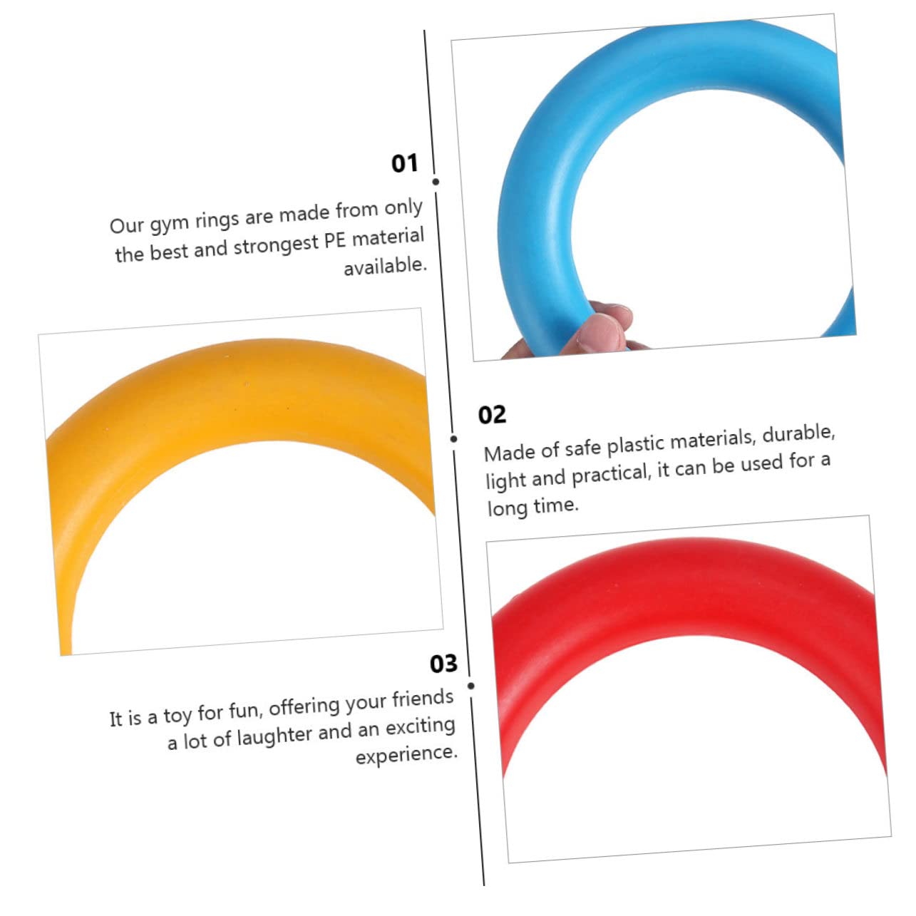 KITANDOVE 4-Piece Silent Gymnastics Rings Set - Durable Plastic Gym Rings for Kids, Safe & Quiet Gymnastic Training Equipment - Perfect for Home Play, Indoor Exercise, and Children's Fitness Activities