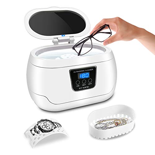 Professional Ultrasonic Jewelry Cleaner 600ML with Digital Timer - Stainless Steel Tank for Eyeglasses, Rings, Watches, Dentures - Perfect for Home, Jewelry Store & Dental Clinic Use