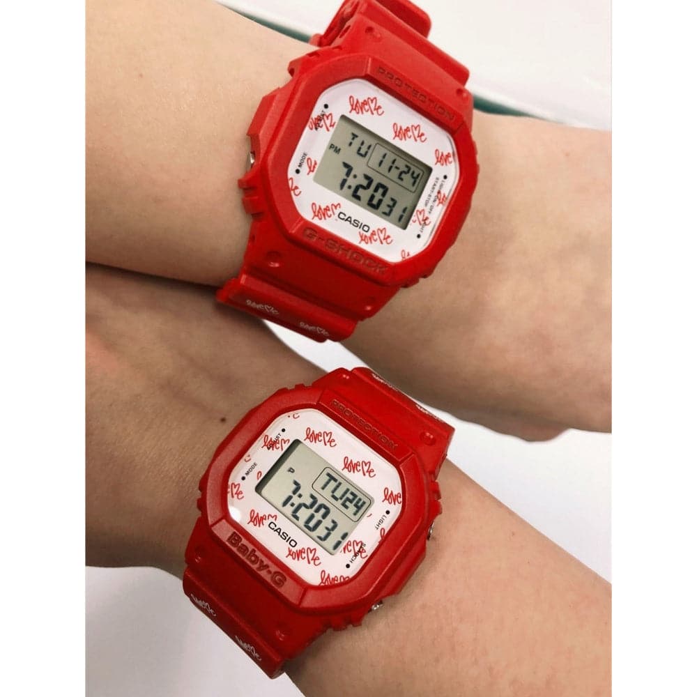 Casio Baby-G & G-Shock Digital Watch for Men & Women - Red Resin Strap, Shock Resistant, Water Resistant (Model LOV-20B-4D) - Perfect for Sports, Outdoor Activities & Everyday Wear