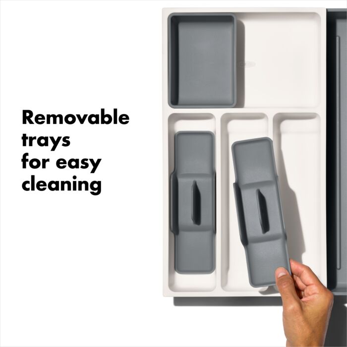 Expandable Kitchen Utensil Drawer Organizer - Adjustable Drawer Divider for Spoons, Forks & Knives - Perfect for Kitchen, Office & Dorm Organization
