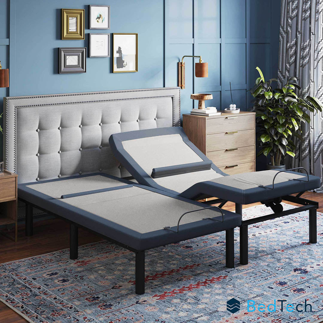BT6500 Adjustable Bed Base with Remote Control - Memory Foam Mattress Compatible for Back Pain Relief & Zero Gravity Position - Perfect for Home, Office & Guest Room Use